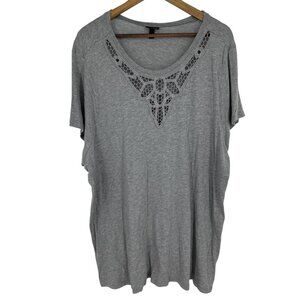 Torrid Womens Crochet Neckline Short Sleeve Lightweight T-Shirt Size 4X